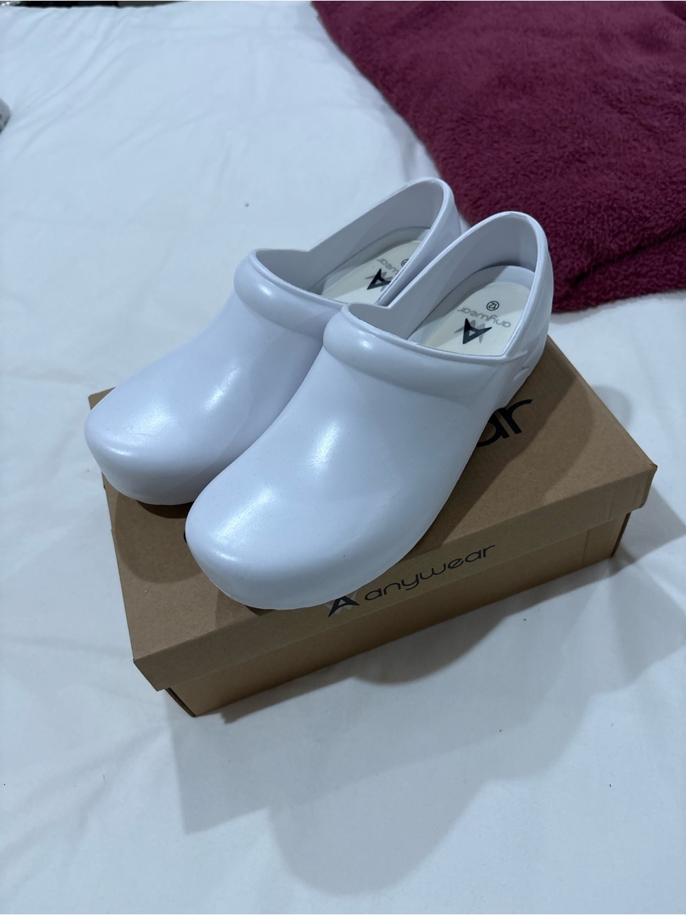 Anywear White Nursing Clogs